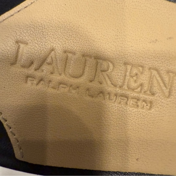 Ralph Lauren “Fay” Women’s Canvas & Leather Sandals Ivory/Black Sz 7.5 - Picture 8 of 10